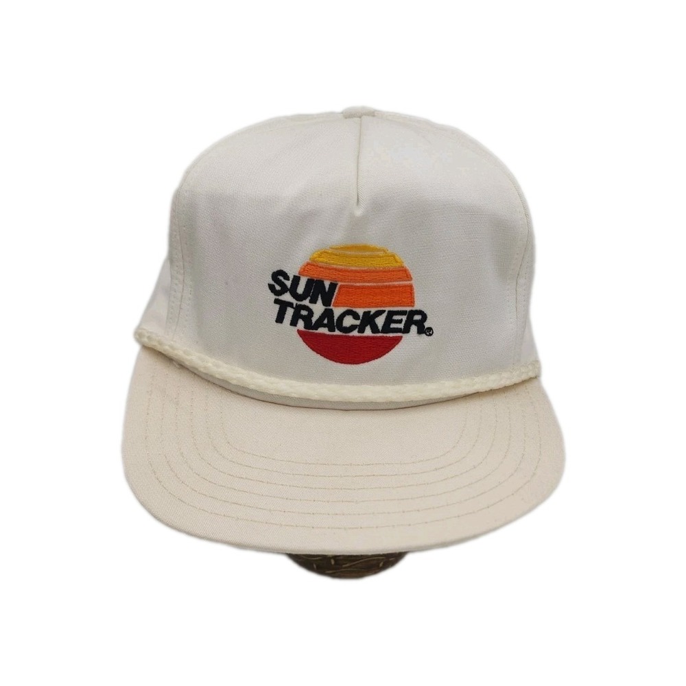 Vintage 80s 90s Sun Tracker Hat W/ Braided Rope On Visor Dadcore Grandpacore